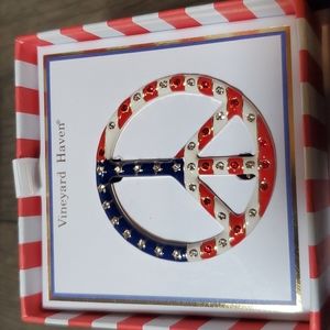 Vineyard Haven Patriotic Peace Sign Brooch Pin
